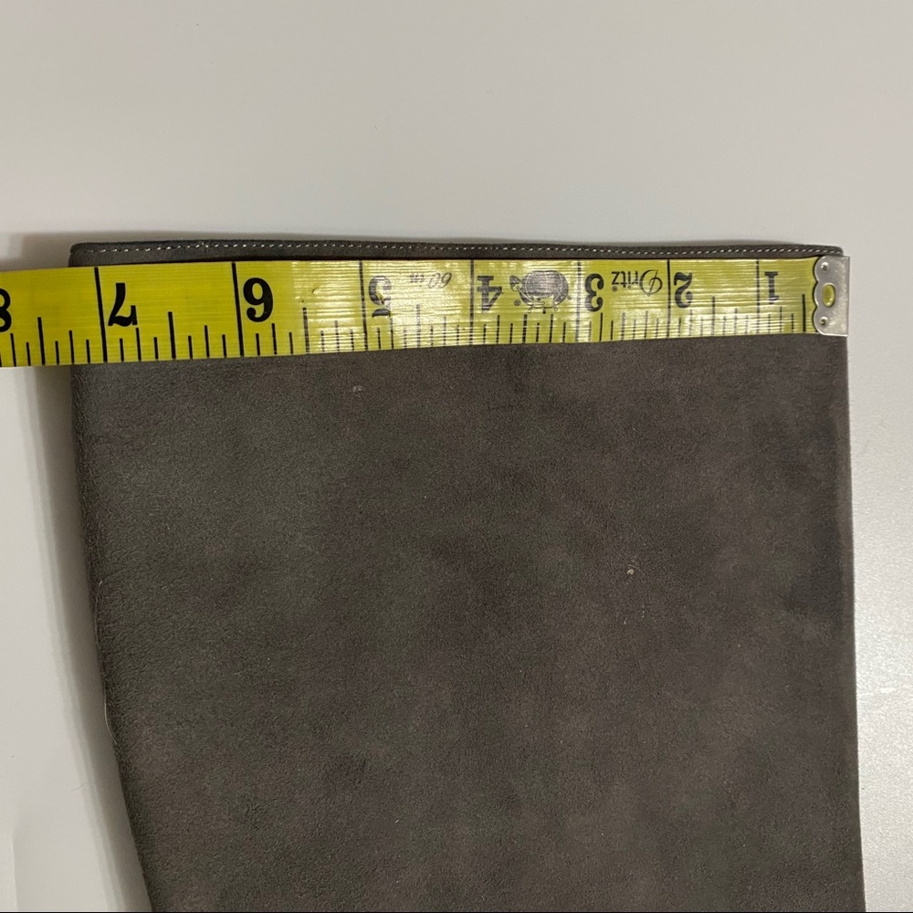 Yves Saint Laurent Platform Grey Suede Knee Boots - Picture 14 of 16